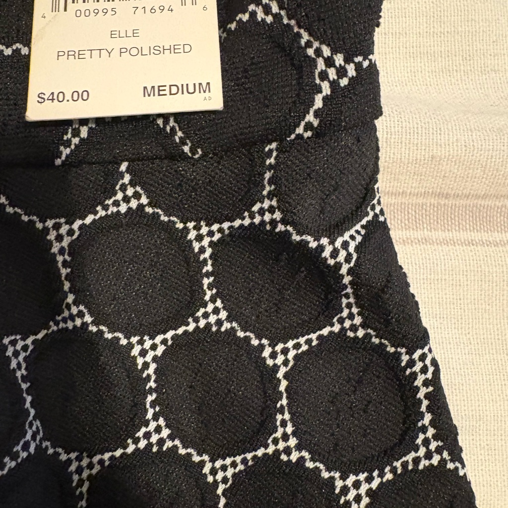 Elle Black And Gray Geometric Women's Blouse — image 6 of 6